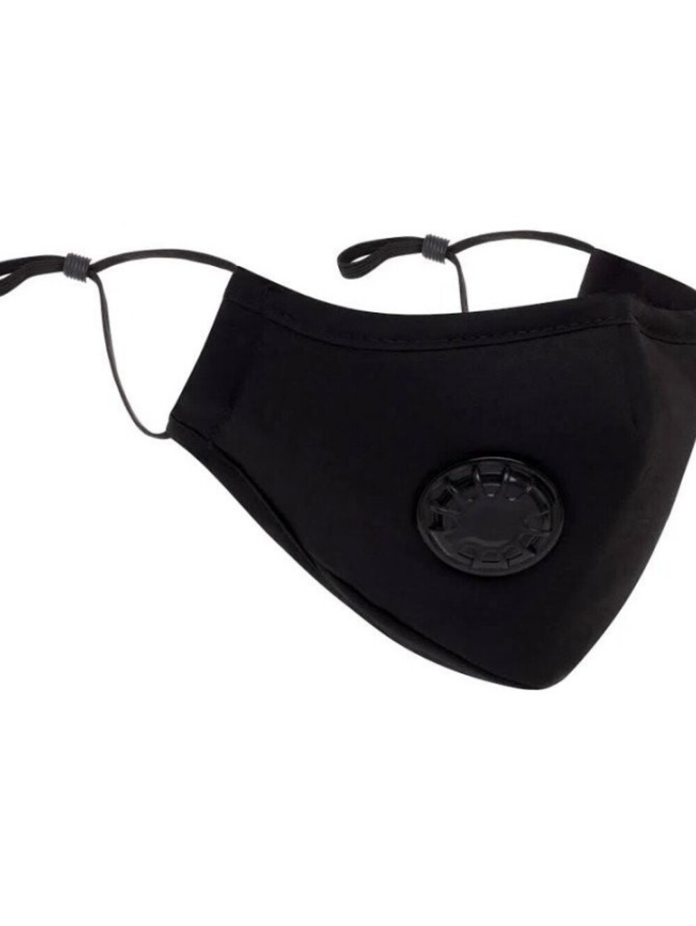 😷 Black PM2.5 Face Mask Air Valve Adjustable + 3 Filters Reusable ✨